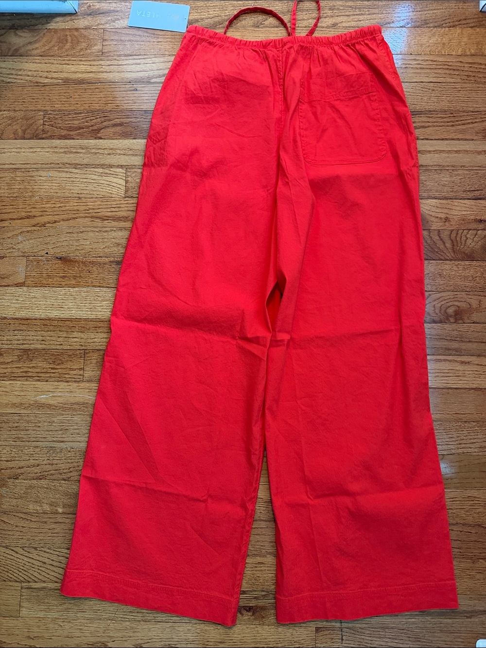 Wide Leg Drawstring Pants in Bright Red - Picture 7 of 8